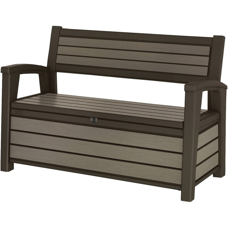 Keter Hudson 227L Storage Bench Brown Wayfair.co.uk